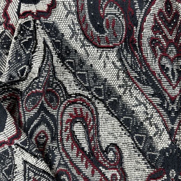 Coldwater Creek Open Blazer Womens Medium Beaded Tapestry White Black Red (0992) - Picture 4 of 12
